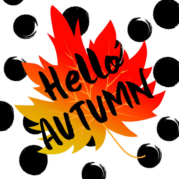 Autumn typographic. Fall leaf. Vector - ベクター画像