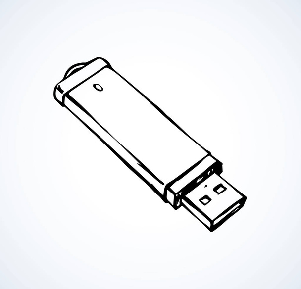 Flash drive. Desenho vetorial
 - Vetor, Imagem