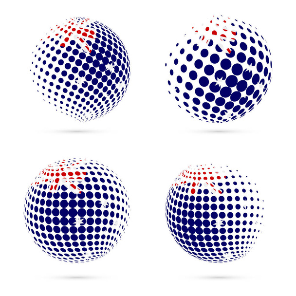 HIMI halftone flag set patriotic vector design 3D halftone sphere in HIMI national flag colors - Vector, Image