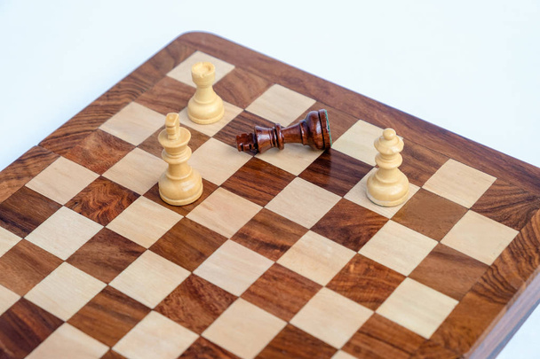 Chess game. Chess king is checkmated, chess game over - Foto, immagini