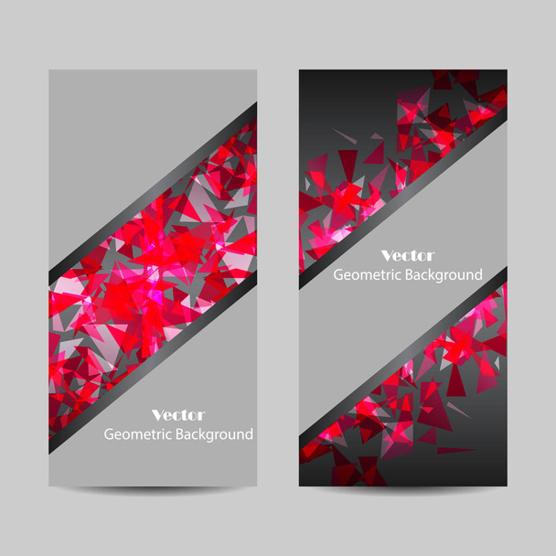 Set of vector banners with polygonal background - Vector, Image