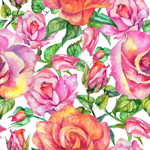 Дика квітка троянди квітковий візерунок в акварельному стилі
. - Фото, зображення