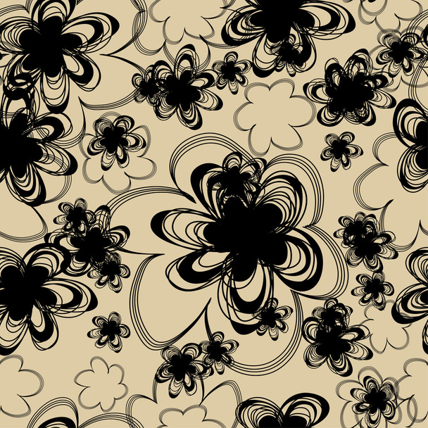Seamless vintage pattern with flowers - Vektor, Bild
