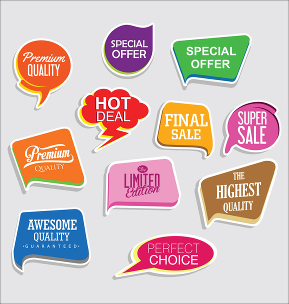 Promo sale stickers and tags collection modern design - Vector, Image