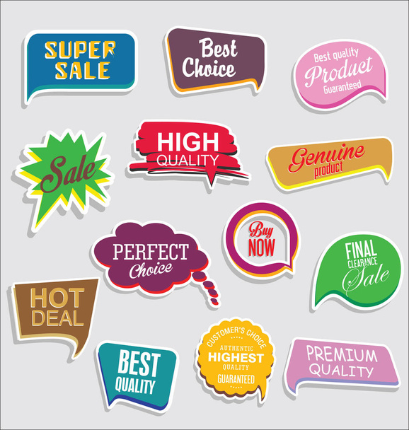 Promo sale stickers and tags collection modern design - Вектор, зображення