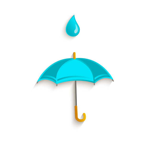 vector cartoon umbrella with rain drop symbol - Wektor, obraz