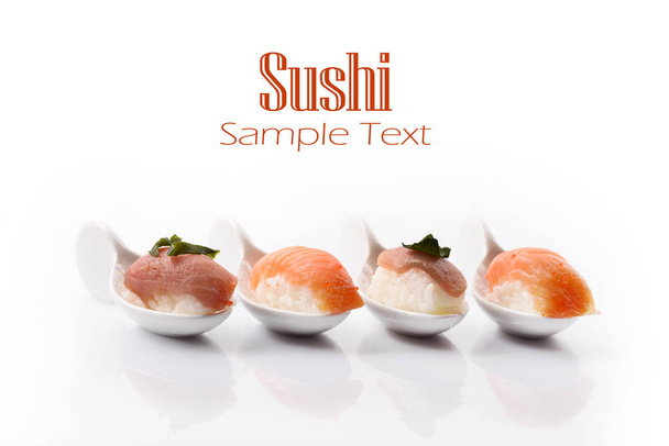 Sushi set isolated over white background - Foto, afbeelding
