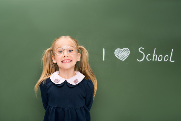 happy schoolgirl in eyeglasses - Photo, Image