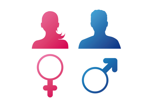 Käyttäjien käyttäytyminen (sukupuoli kuvakkeet
) - Vektori, kuva