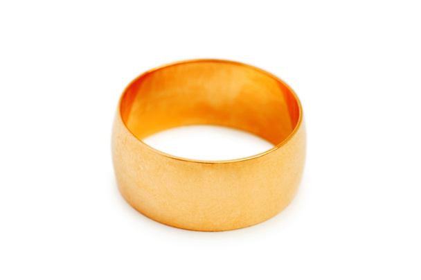 elszigetelt a fehér arany gyűrű - Fotó, kép