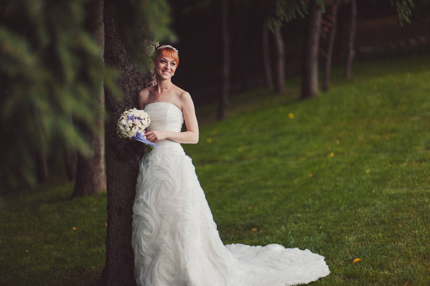 Retrato de una hermosa novia en el día de la boda
 - Foto, Imagen