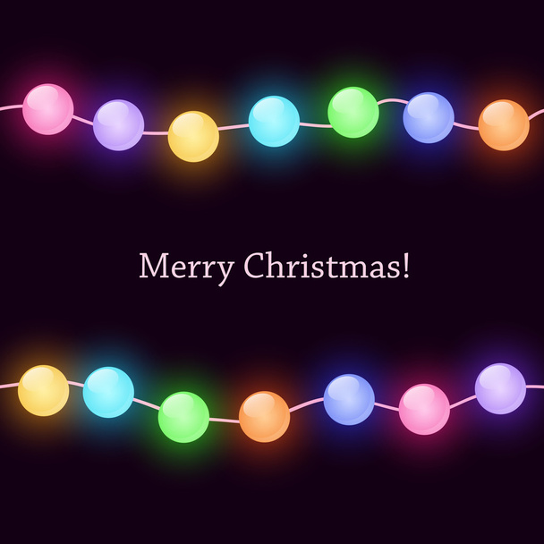 Tarjeta de Navidad con luces
 - Vector, Imagen