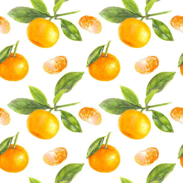 Mandarin seamless pattern  - Foto, imagen