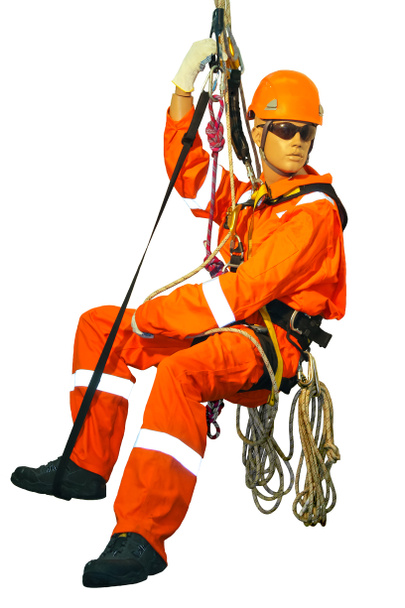 Manöken overall ipari alpinista fehér alapon - Fotó, kép