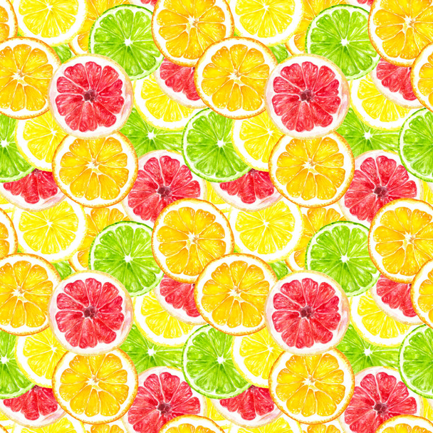 Toronja, limón, lima y rodajas de naranja
  - Foto, Imagen