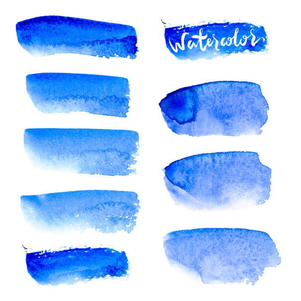 blauwe penseelstreken - Foto, afbeelding