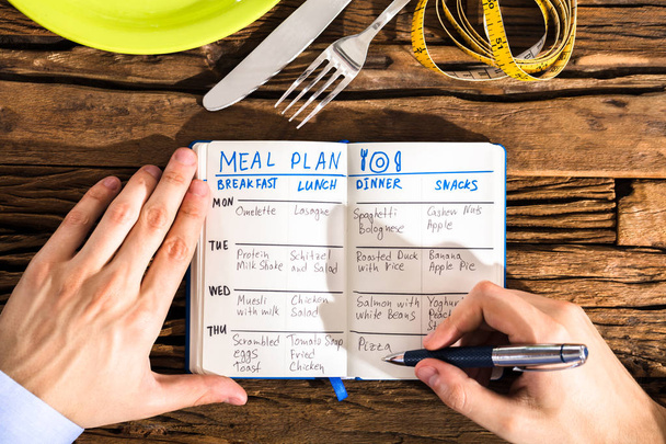 Human Making Meal Plan  - Фото, изображение