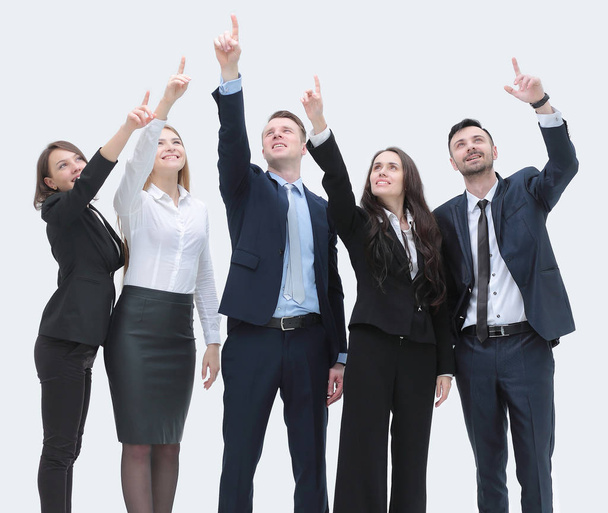 business team pointing hands forward - Foto, imagen