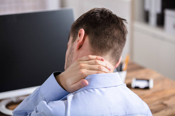Businessman Suffering From Neck Ache - Photo, image