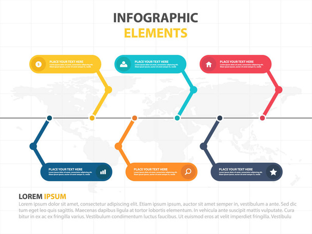Modello di processo della timeline infografica aziendale, Banner colorato
  - Vettoriali, immagini