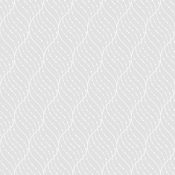 Seamless pattern of wavy lines and dots. Geometric background. - Вектор,изображение