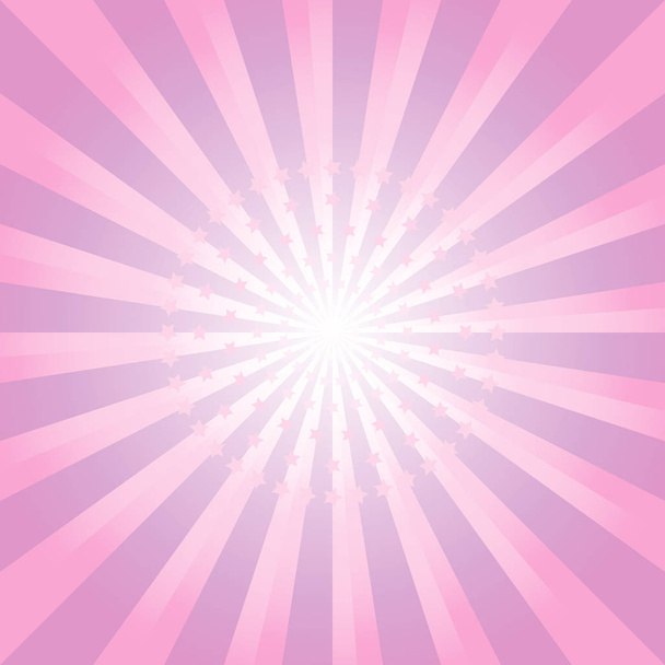 Streszczenie różowy fioletowy promienie i gwiazdy tła. Wektor Eps 10, cmyk - Wektor, obraz