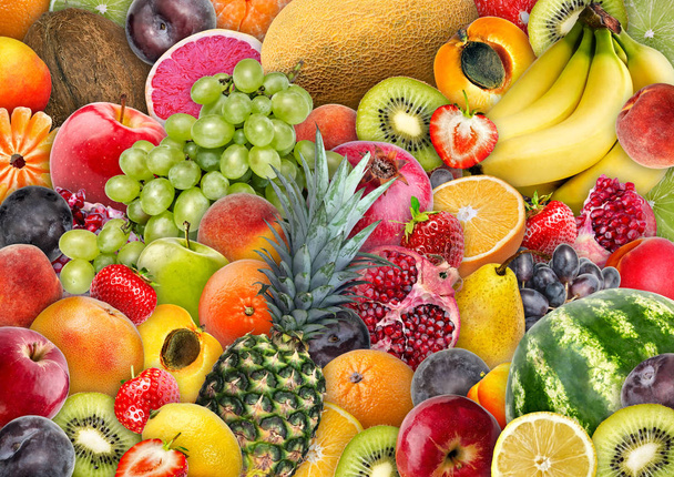 Food background - assorted juicy fruit - Foto, Imagen
