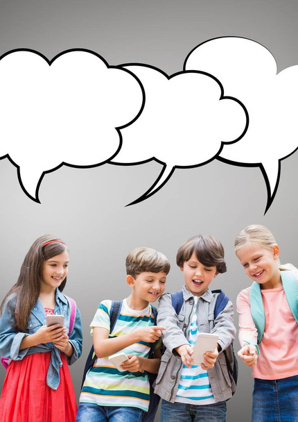 Students with speech bubbles  - Photo, image