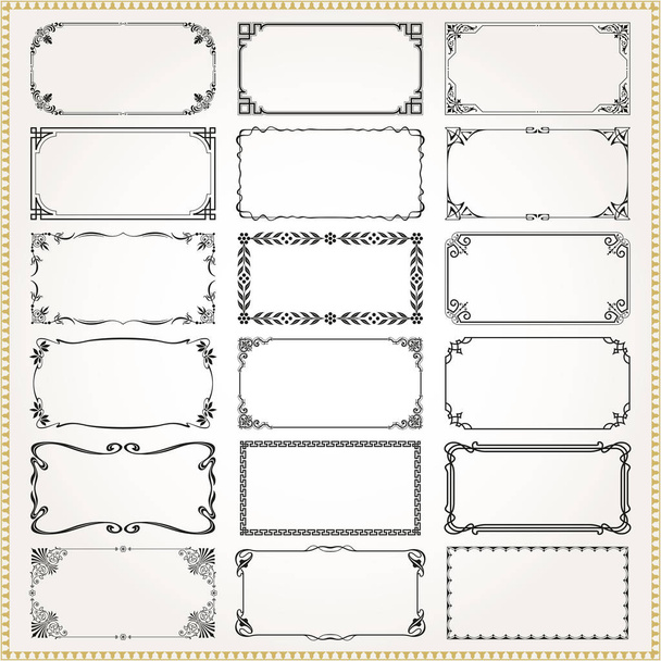 Marcos decorativos y bordes rectángulo 2x1 proporciones conjunto 3
 - Vector, Imagen