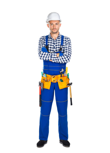 confident construction worker in uniform   - Фото, изображение