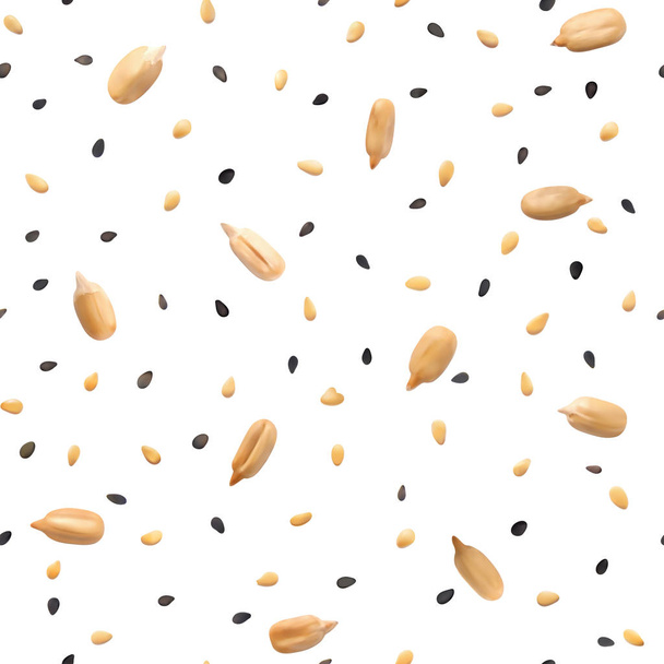 Sezamová a slunečnicová semena - Vektor, obrázek