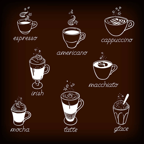 Набір меню виду кави
 - Вектор, зображення