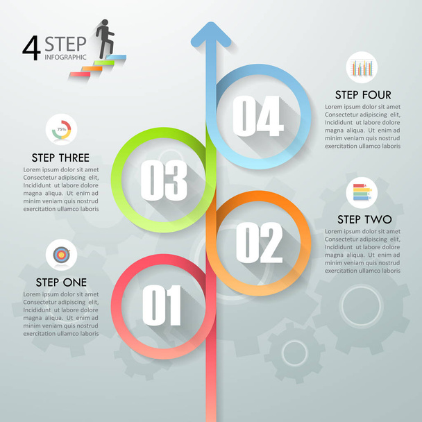 Infographic Şablon 4 seçenekleri tasarımı. İş kavramı  - Vektör, Görsel