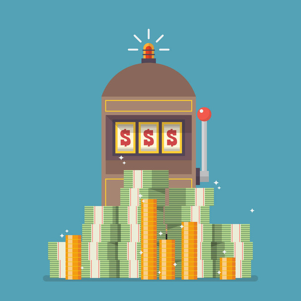 Игровой автомат джекпот с большой суммой денег
 - Вектор,изображение