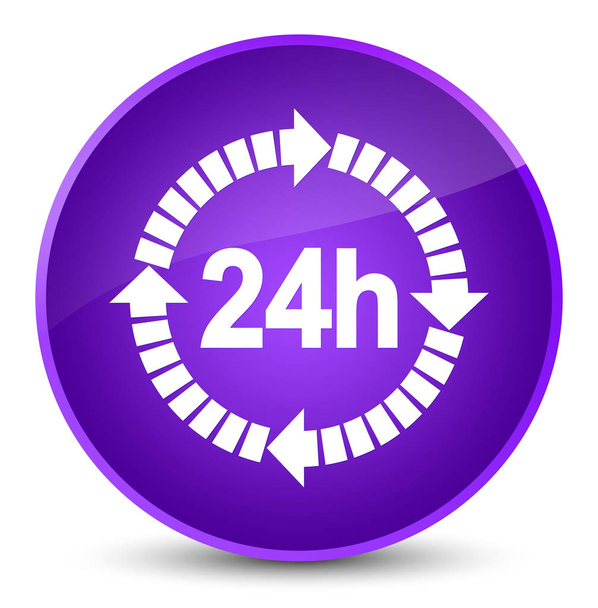 24 horas icono de entrega elegante botón redondo púrpura
 - Foto, imagen