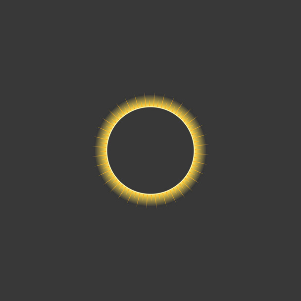 eclipse solar, ilustração vetorial de design plano, sem malha ou gradiente
 - Vetor, Imagem