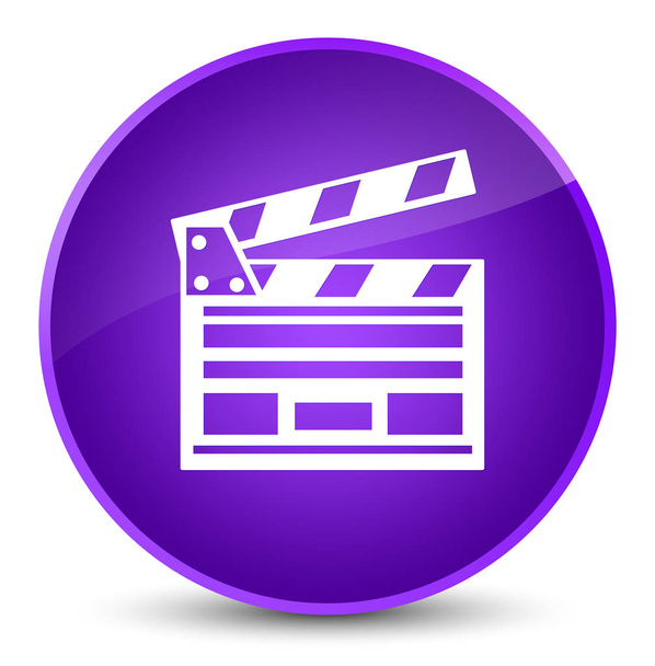 Cinema clip icon elegant purple round button - Photo, Image