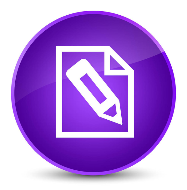 Pencil in page icon elegant purple round button - Foto, afbeelding