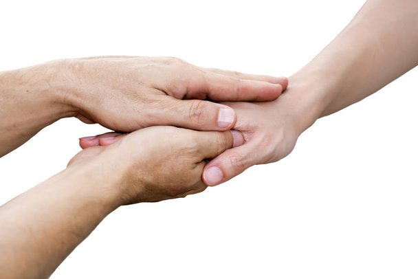 Hands of the young man holding the female hand - Photo, image