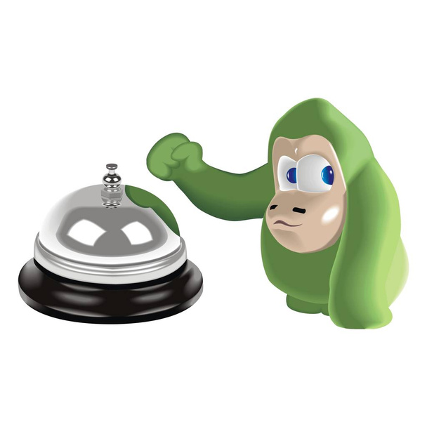 обезьяна с колокольчиком
 - Вектор,изображение