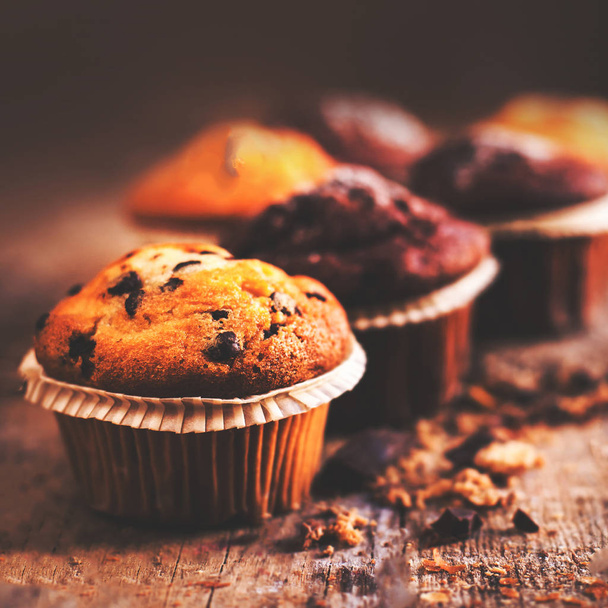 Fresh Chocolate dark muffins  - Фото, изображение