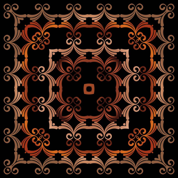 abstract background of openwork vintage bronze color lines pattern style borroko - Διάνυσμα, εικόνα