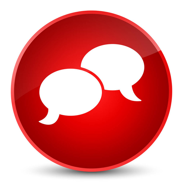 Συνομιλία φούσκα εικονίδιο κομψό κόκκινο στρογγυλό κουμπί - Φωτογραφία, εικόνα