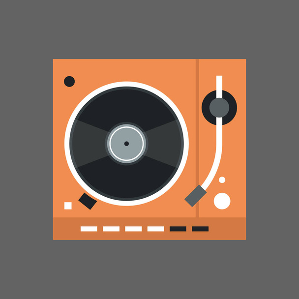 Gramophone Icon Vinyl Disk Recorder Audio System - Vector, Image