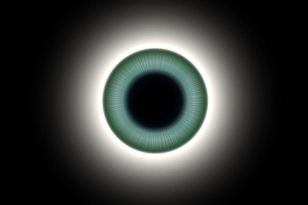 Ανθρώπινο μάτι μπλε-πράσινο μακροεντολή γυρίστηκε 3d απεικόνιση - Φωτογραφία, εικόνα