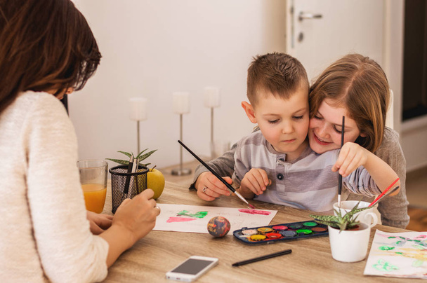 Happy family painting at home - Photo, image
