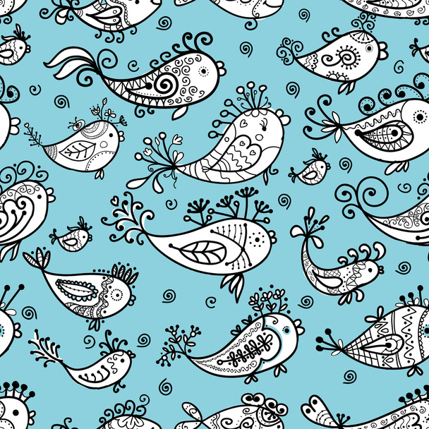 Seamless pattern with funny fishes for your design - Vektör, Görsel
