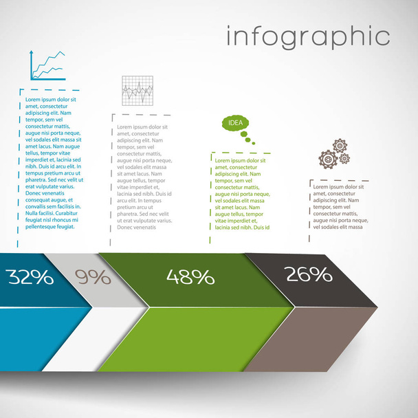 Data in Percents Infographics - Vector, afbeelding