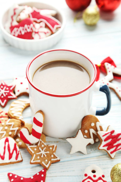 Christmas cookies with cup  - Photo, Image