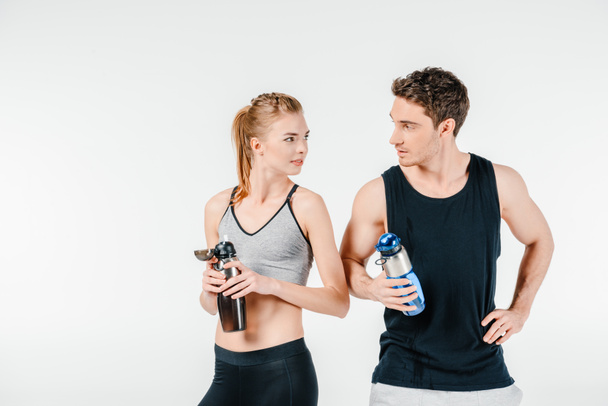 couple with fitness shakers - Photo, Image